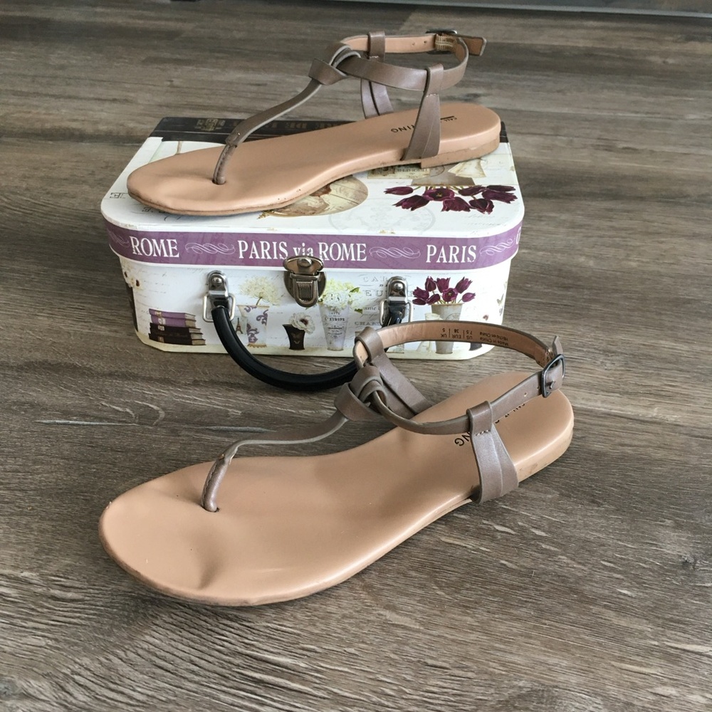 Call It Spring Taupe T-Strap Sandals